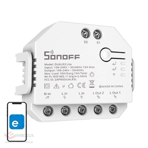 Inteligentny przełącznik WiFi Sonoff Dual R3 Lite