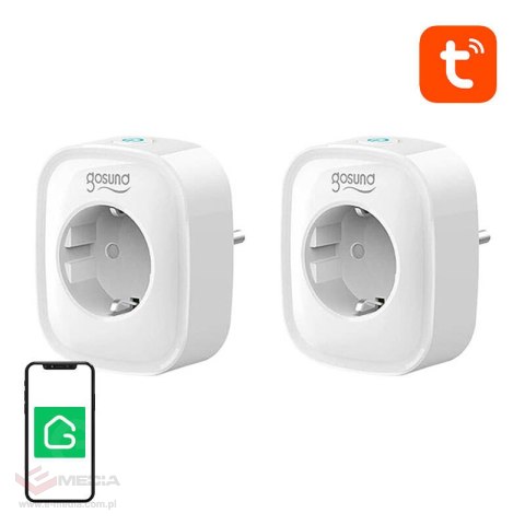 Inteligentne gniazdko WiFi Gosund SP1, 2 sztuki (dwupak), 16A, Tuya