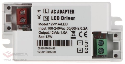 ZASILACZ IMPULSOWY 12V/1A/LED