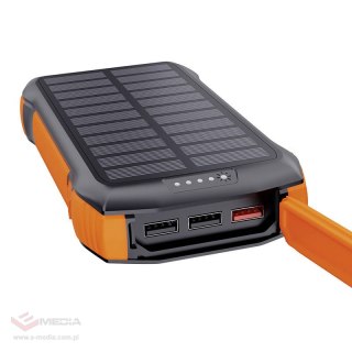 Powerbank solarny z ładowaniem indukcyjnym Choetech B567 3x USB 20000mAh 20W / QC 18W / Qi 10W (czarno-pomarańczowy)