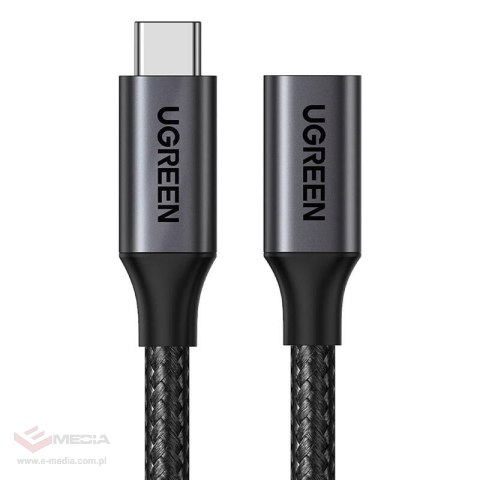 Przedłużacz USB 3.2 Ugreen US372 męski USB-C do żeński USB-C Gen 2 1m (czarny)