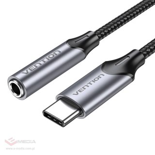 Adapter Vention BGMHF USB-C M do 3.5mm Jack 1M (szary)