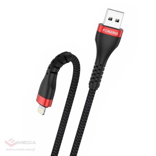 Kabel USB do Lightning Foneng X82 iPhone 3A, 1m (czarny)