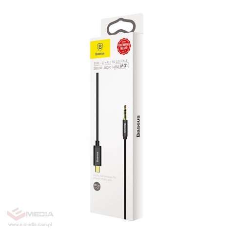 Kabel audio USB-C do mini jack 3,5mm Baseus Yiven 1.2m (czarny)