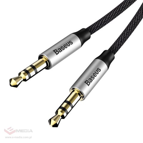 Kabel audio mini jack 3,5mm AUX Baseus Yiven 1,5m (czarno-srebrny)