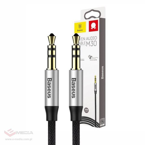 Kabel audio mini jack 3,5mm AUX Baseus Yiven 1,5m (czarno-srebrny)