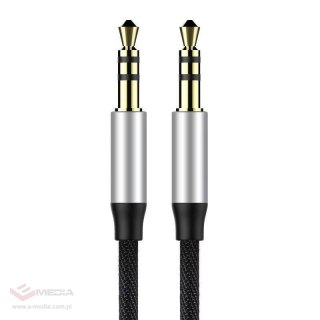 Kabel audio mini jack 3,5mm AUX Baseus Yiven 1m (czarno-srebrny)