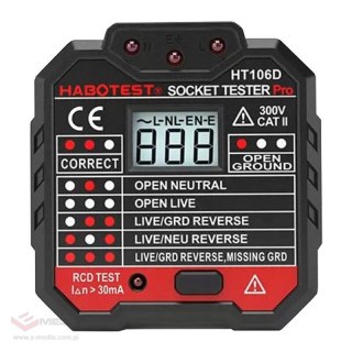 Tester gniazd z wyświetlaczem cyfrowym Habotest HT106D