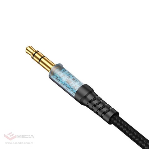 Kabel VFAN L11 mini jack 3.5mm AUX, 1m, pozłacany (szary)