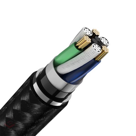 Kabel VFAN L11 mini jack 3.5mm AUX, 1m, pozłacany (szary)