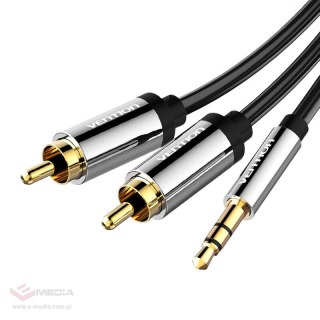 Kabel audio 3,5mm do 2x RCA Vention BCFBI 3m czarny