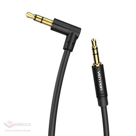 Kabel audio AUX 3,5mm do kątowy 90° 3,5mm Vention BAKBF-T 1m Czarny