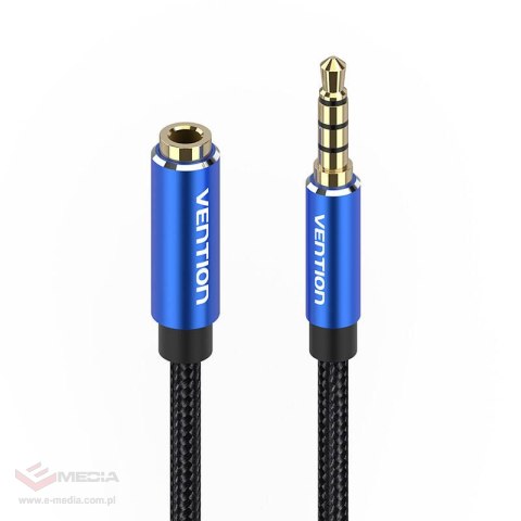 Kabel audio TRRS 3,5mm męski do 3,5mm żeński Vention BHCLG 1,5m niebieski