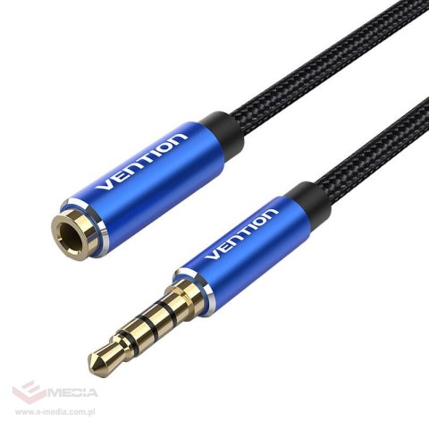 Kabel audio TRRS 3,5mm męski do 3,5mm żeński Vention BHCLH 2m niebieski