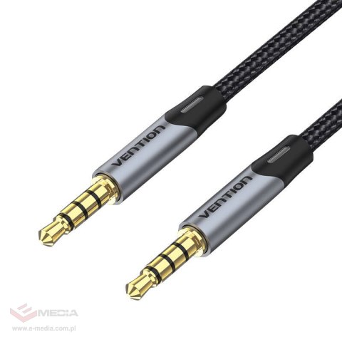 Kabel audio TRRS 3,5mm mini jack Vention BAQHF 1m Szary