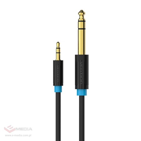 Kabel audio TRS 3,5mm na 6,35mm Vention BABBD 0,5m, czarny