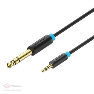 Kabel audio TRS 3,5mm na 6,35mm Vention BABBI 3m, czarny