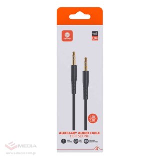 Kabel mini jack 3,5mm AUX VFAN L04 1m, pozłacany (czarny)