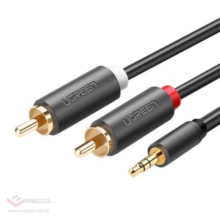 UGREEN AV102 Kabel 2x RCA (Cinch) jack 3.5 mm 10m (czarny)