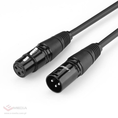 UGREEN AV130 Kabel XLR żeński do XLR męski - 3m (czarny)