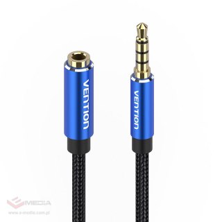 Kabel audio TRRS 3,5mm męski na 3,5mm żeński Vention BHCLI 3m niebieski