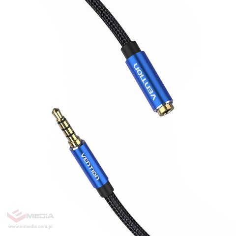 Kabel audio TRRS 3,5mm męski na 3,5mm żeński Vention BHCLI 3m niebieski