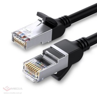 Kabel sieciowy UGREEN NW101 z metalowymi wtyczkami, Ethernet RJ45, Cat.6, UTP, 0.5m (czarny)