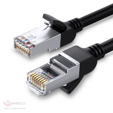 Kabel sieciowy UGREEN NW101 z metalowymi wtyczkami, Ethernet RJ45, Cat.6, UTP, 10m (czarny)