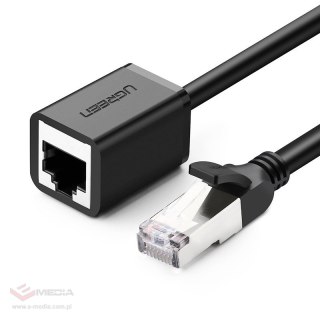 Kabel sieciowy UGREEN NW112 przedłużacz Ethernet RJ45, Cat. 6, FTP, z metalową wtyczną 0.5m (czarny)