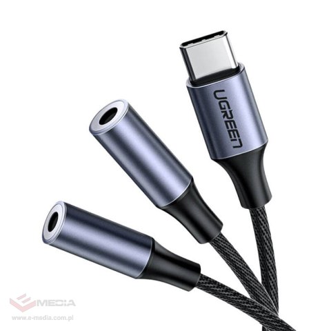 Rozdzielacz audio AUX UGREEN 	AV144 kabel USB-C, 25cm (czarny)