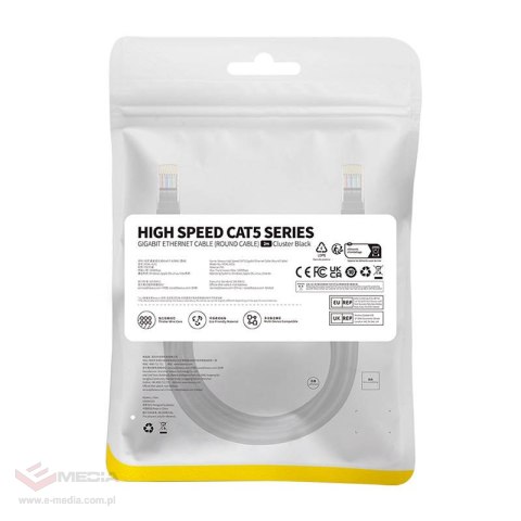 Kabel sieciowy Baseus Ethernet CAT5, 2m (czarny)