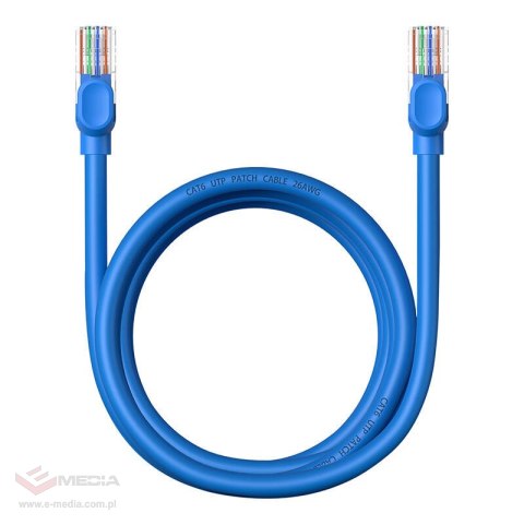 Kabel sieciowy Baseus Ethernet RJ45, Cat.6, 2m (niebieski)