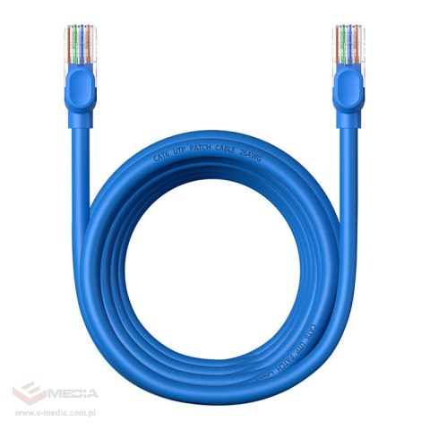 Kabel sieciowy Baseus Ethernet RJ45, Cat.6, 5m (niebieski)