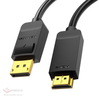 Kabel DisplayPort 1.2 do HDMI 1.4 Vention HAGBI 3m, 4K 30Hz (Czarny)