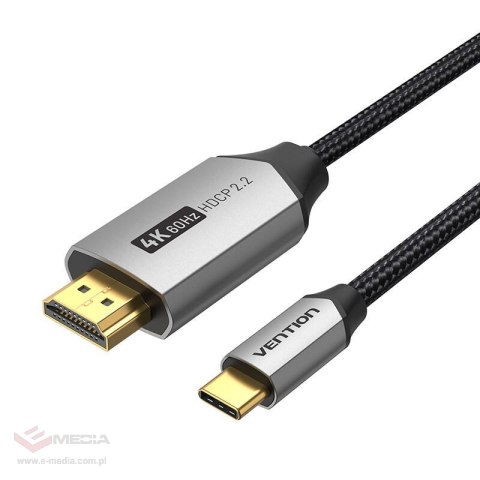 Kabel USB-C do HDMI 2.0 Vention CRBBG 1,5m, 4K 60Hz (Czarny)