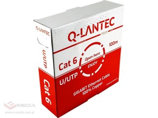 Kabel sieciowy UTP kat.6 PVC Eca 100m Q-LANTEC - 10 lat gwarancji