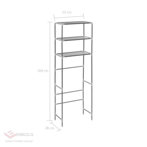 VidaXL 3-poziomowa szafka łazienkowa nad toaletę, srebrna, 53x28x169cm