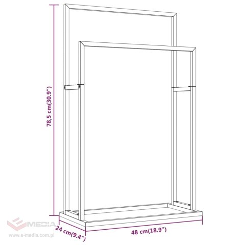 VidaXL Wolnostojący wieszak na ręczniki, złoty, 48x24x78,5 cm, żelazny