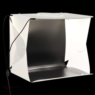 VidaXL Składany lightbox studyjny z LED, 40x34x37 cm, plastik, biały