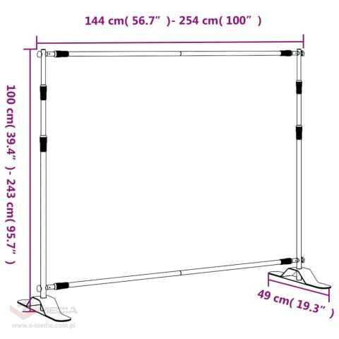 VidaXL Stojaki do tła, 2 szt., czarne, 254x243 cm, stalowe