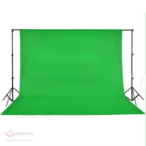 VidaXL Zielone tło fotograficzne, bawełna, 500 x 300 cm, chroma key