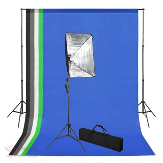 VidaXL Zestaw studyjny z lampą softbox i tłami