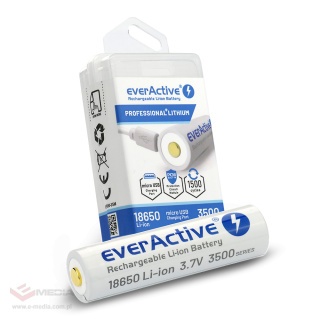 everActive 18650 3,7 V Li-Ion 3500 mAh Micro-USB-Akku mit BOX-Schutz