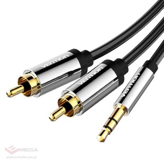 Kabel audio 3,5mm męski do 2x RCA męski Vention BCFBH 2m czarny