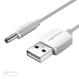 Kabel zasilający USB 2.0 do DC 3,5mm Barrel Jack 5V Vention CEXWF 1m (biały)