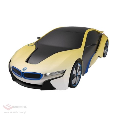 Samochód zdalnie sterowany RASTAR R/C 1:24 BMW i8- wrażliwy na promieniowanie UV (biało-żółty)