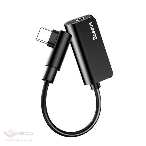 Adapter Audio Baseus L45 USB-C do Mini Jack 3.5mm i USB-C (czarny)