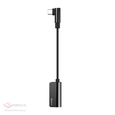 Adapter Audio Baseus L45 USB-C do Mini Jack 3.5mm i USB-C (czarny)