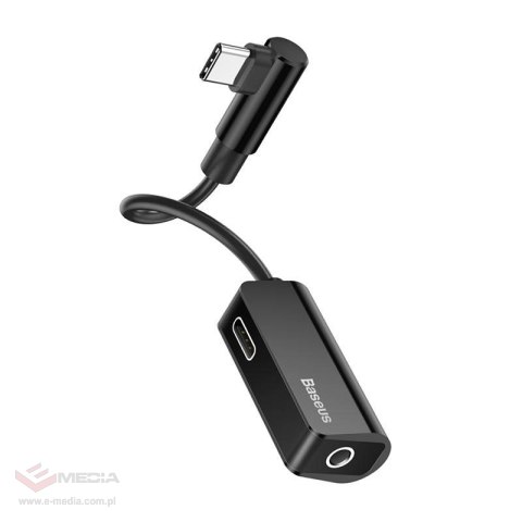 Adapter Audio Baseus L45 USB-C do Mini Jack 3.5mm i USB-C (czarny)