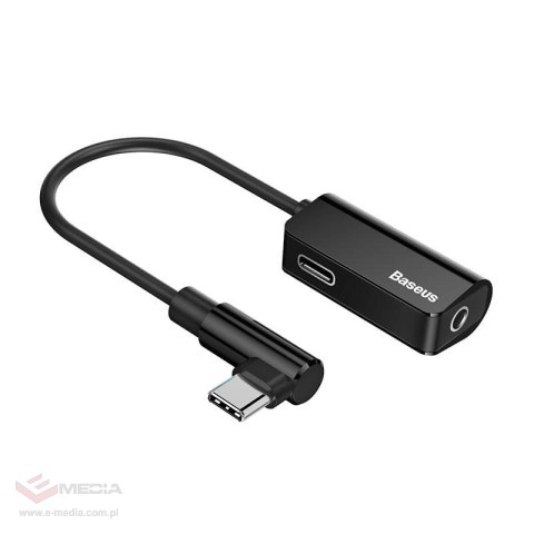 Adapter Audio Baseus L45 USB-C do Mini Jack 3.5mm i USB-C (czarny)